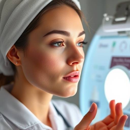 A person having their skin analyzed by a dermatologist, highlighting personalized skincare solutions