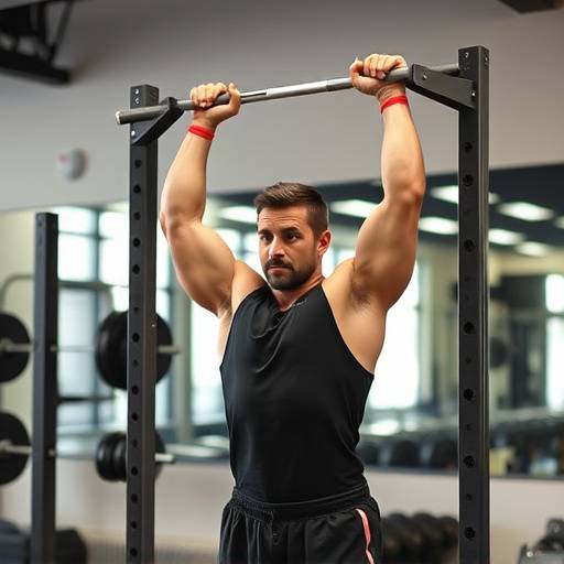 Demonstration of overhead press exercise