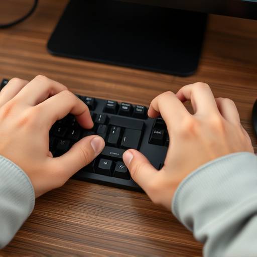 Hands using a keyboard and mouse, emphasizing the need for keyboard navigation accessibility.